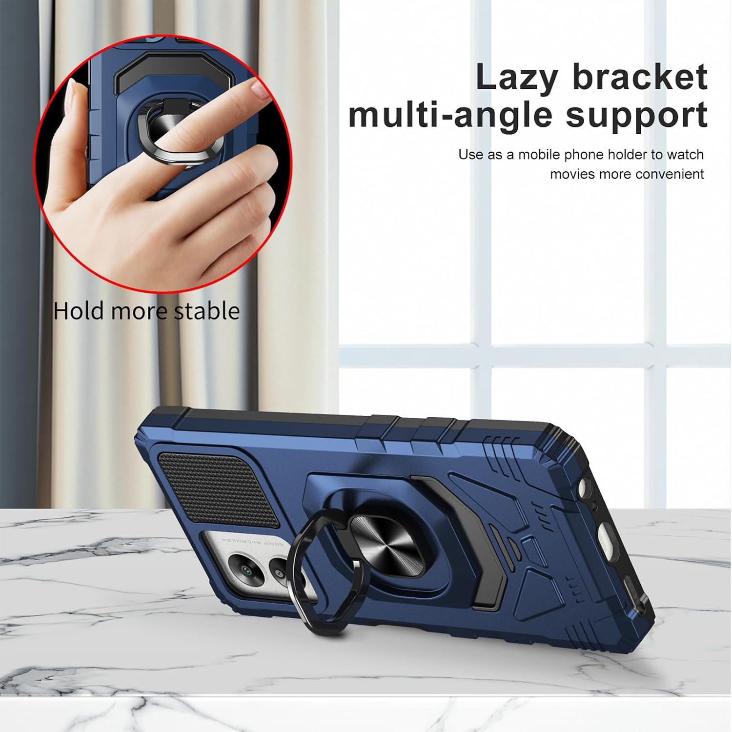 Boost Celero 5G SC Magnetic Case, Phone Case with Screen Protector, Rugged Blue