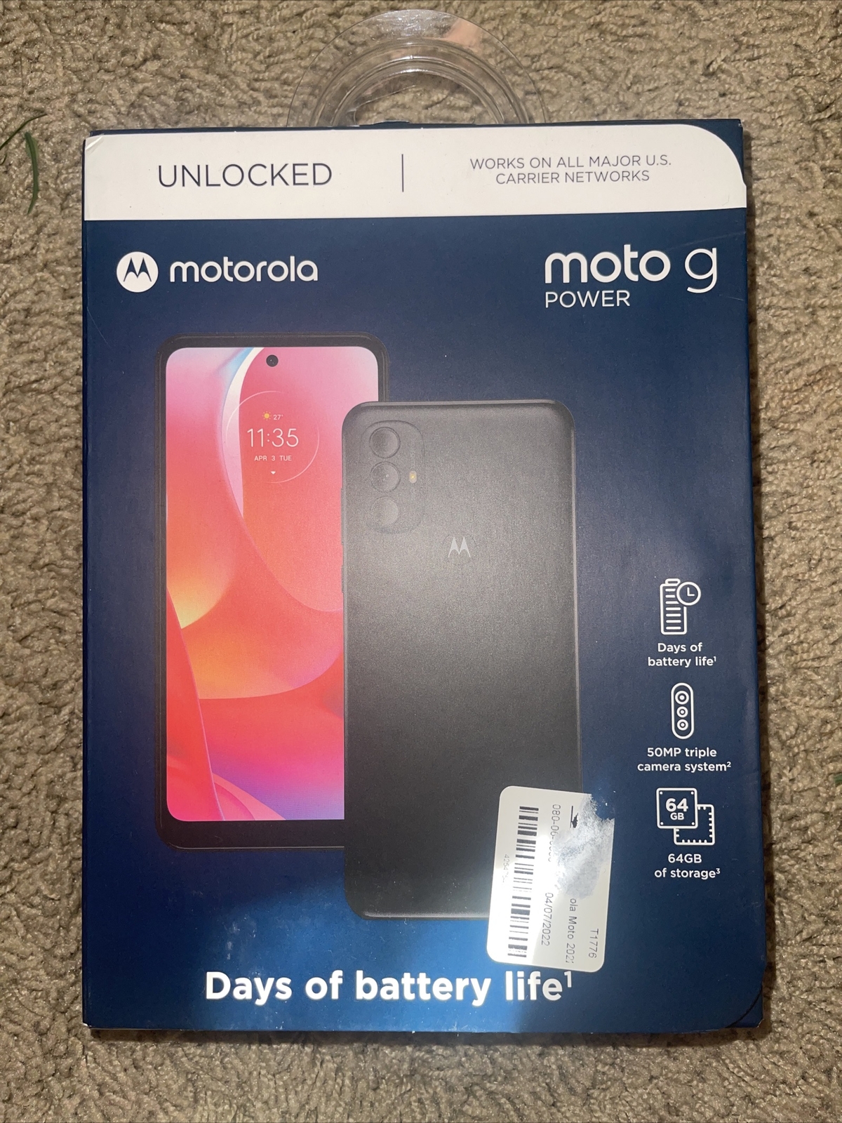 Open BOX Motorola Moto G Power XT2165-5 64GB Unlocked Smartphone