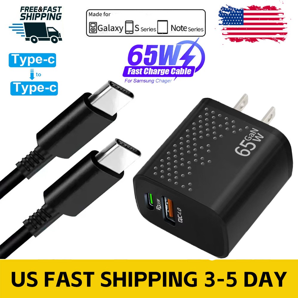 65W Type USB C Super Fast Wall Charger+3ft Cable For Samsung Galaxy S22 S21 S23