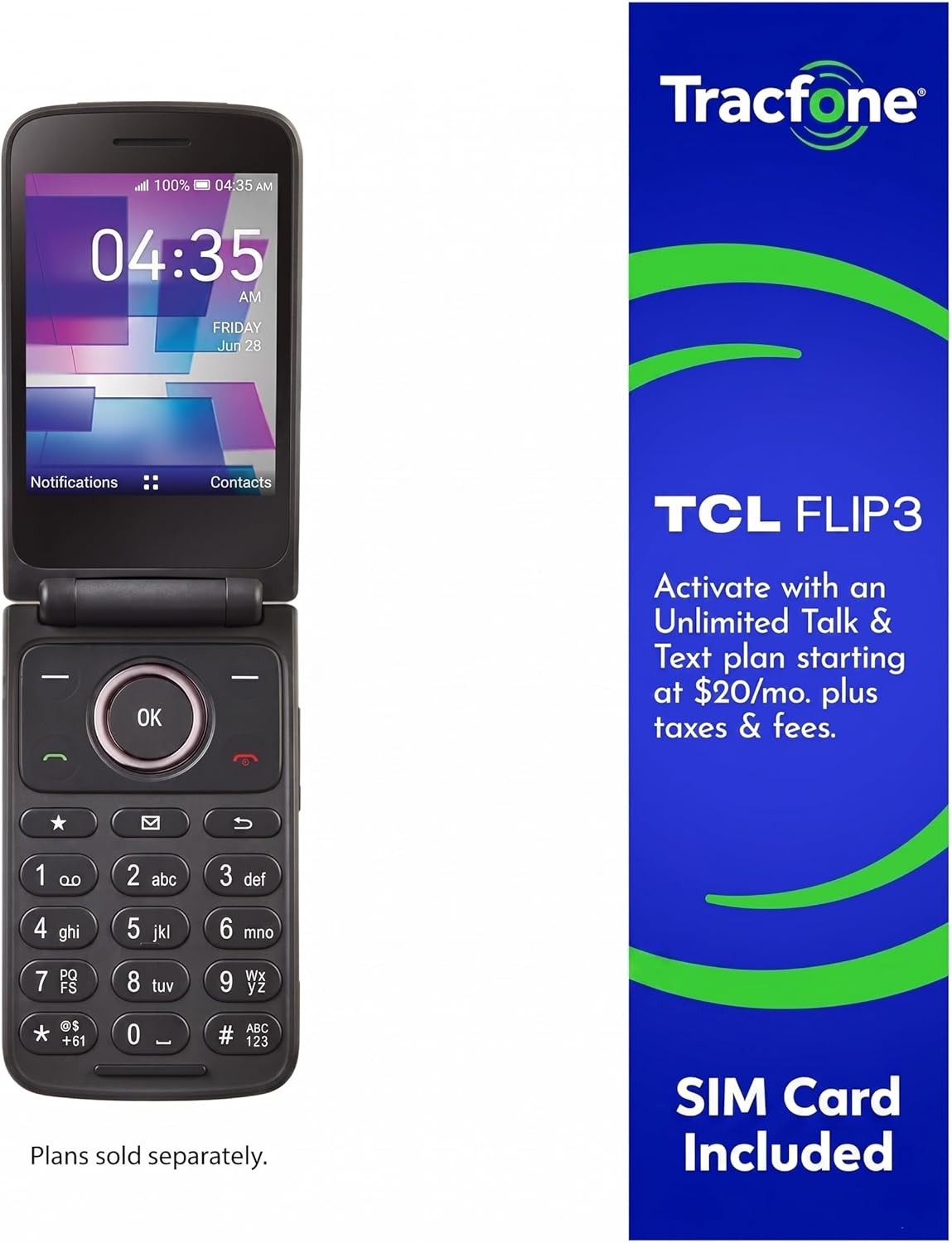 Tracfone, TCL FLIP 3, 16GB, Flip Phone, Stone Gray, 5MP Video Capable Camera, Lo