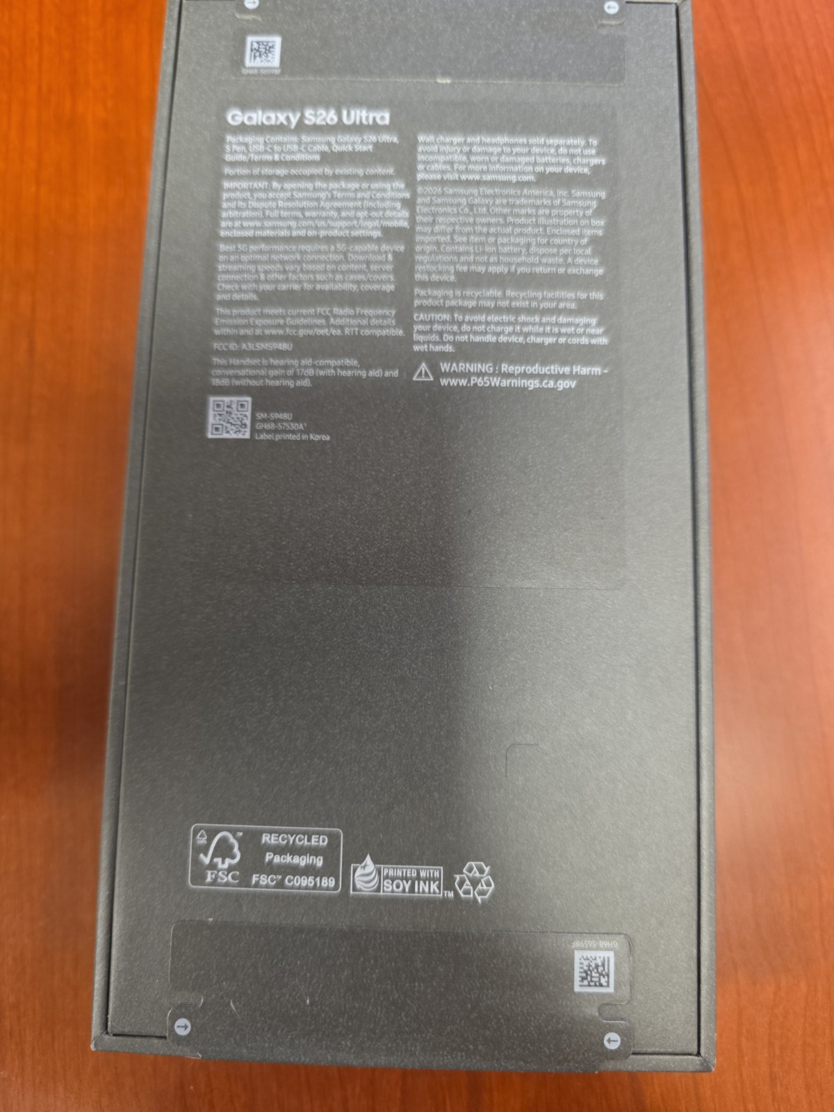 Samsung Galaxy S26 Ultra Black 512GB VERIZON Check ESN AS IS