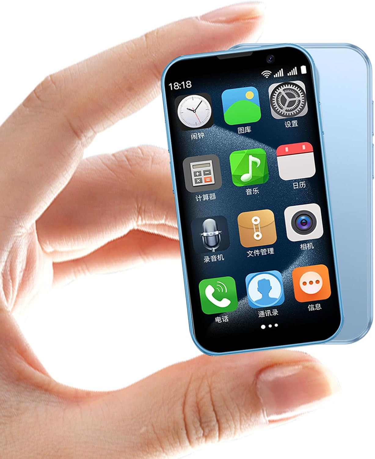 Mini Intelligent Unlocking Phone 3-Inch 3G Android Face ID (2GB+16GB) (Blue)