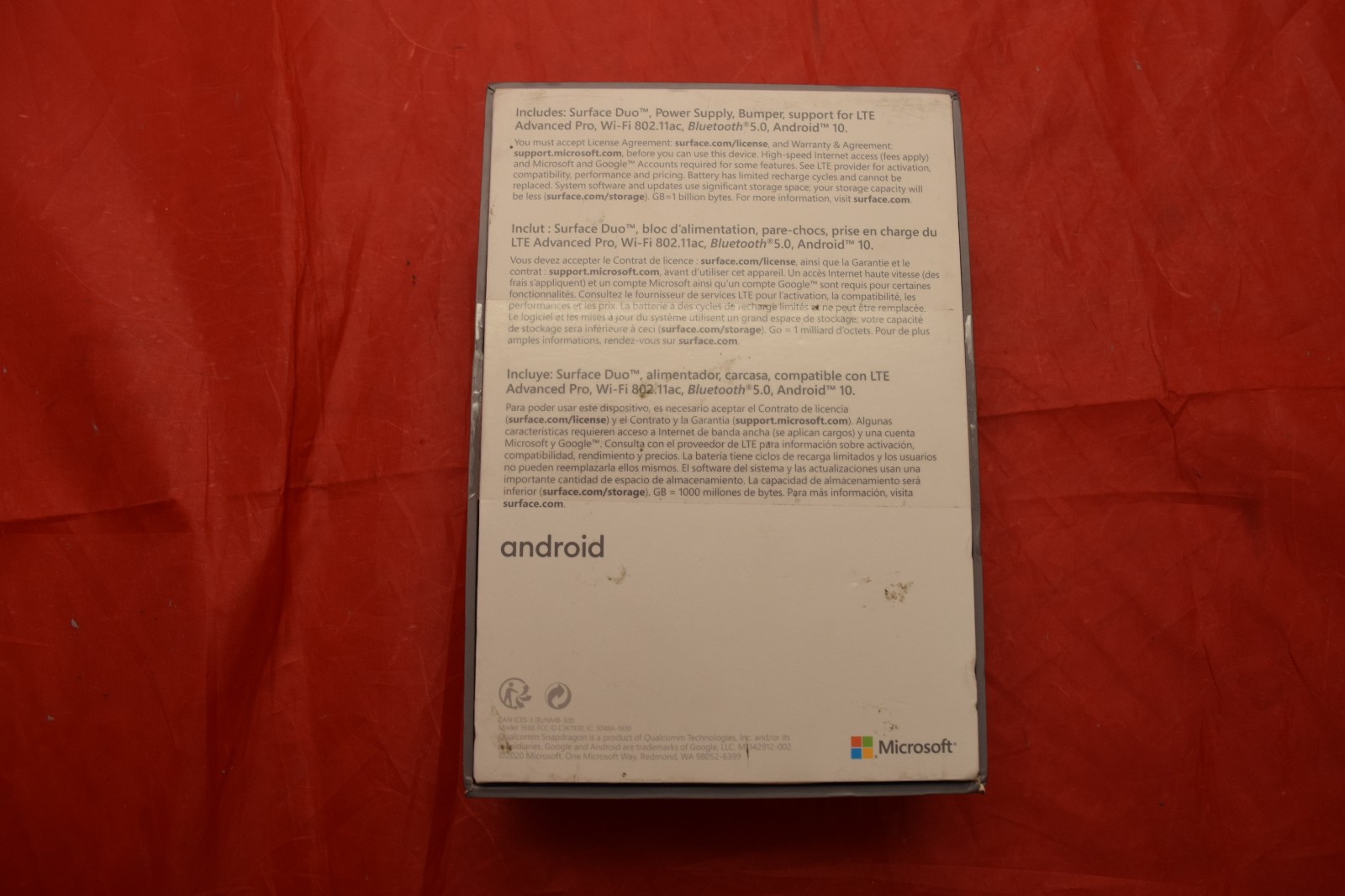 Factory Unlocked Microsoft Surface Duo 128GB Glacier White 1930 Read!!!