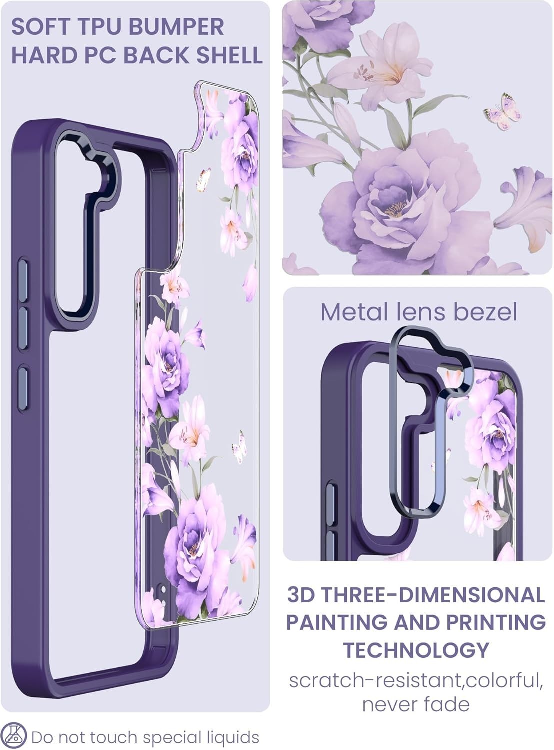 Samsung S21 5G Case Floral Military Grade Drop Tested Hard Back & Soft Edge Cove