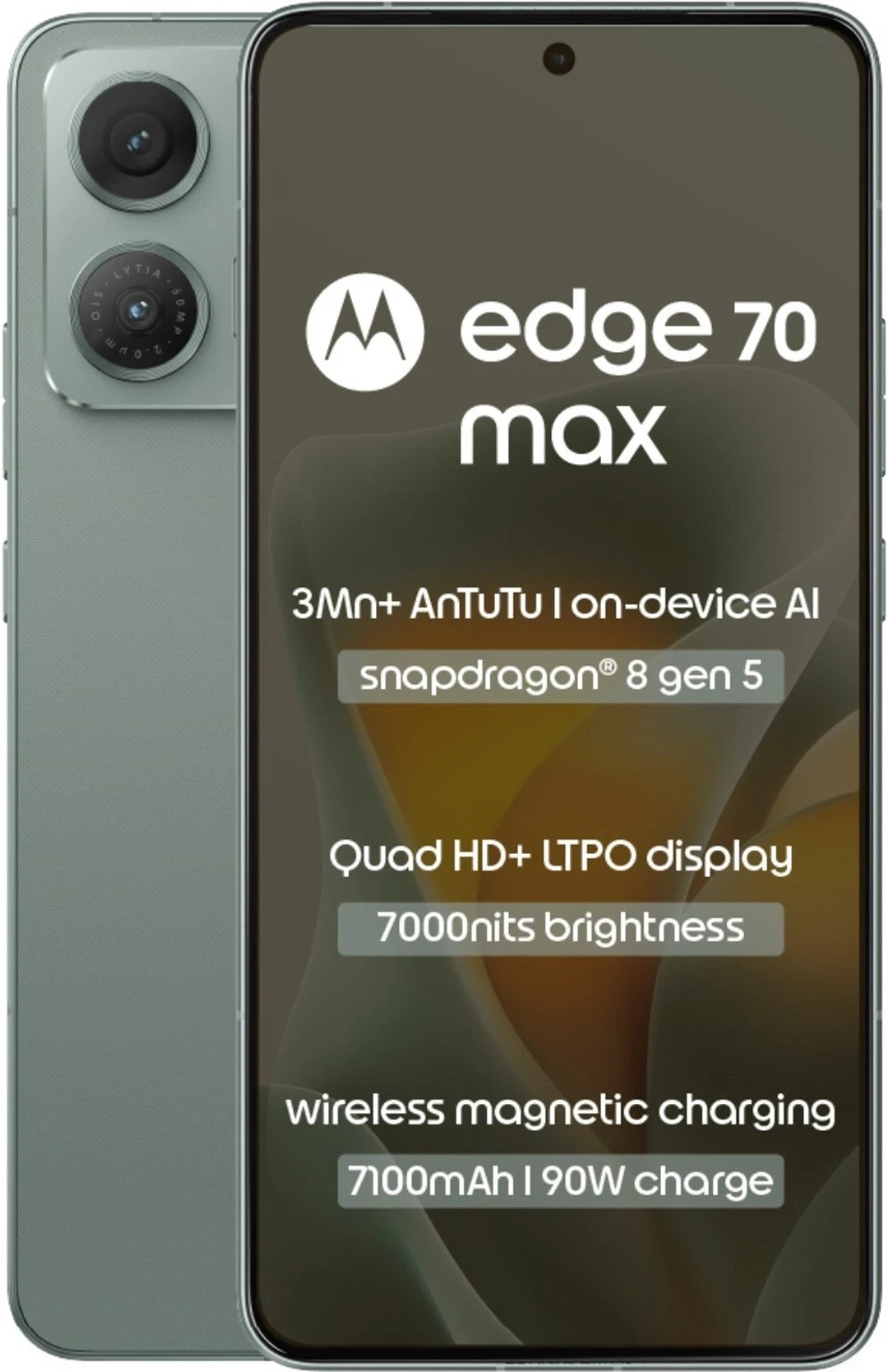 MOTOROLA Edge 70 Max (Gray, 256GB 8GB RAM)eSIM Snapdragon 8 Gen 5 NFC Unlocked.