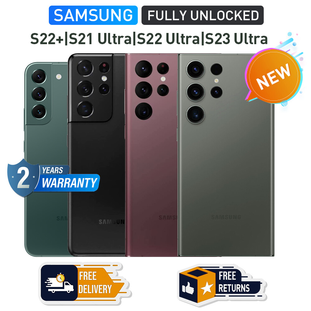 NEW-SEALED Samsung Galaxy S23 Ultra/S22 Ultra/S22+ Plus/S21 Ultra 5G Smartphones