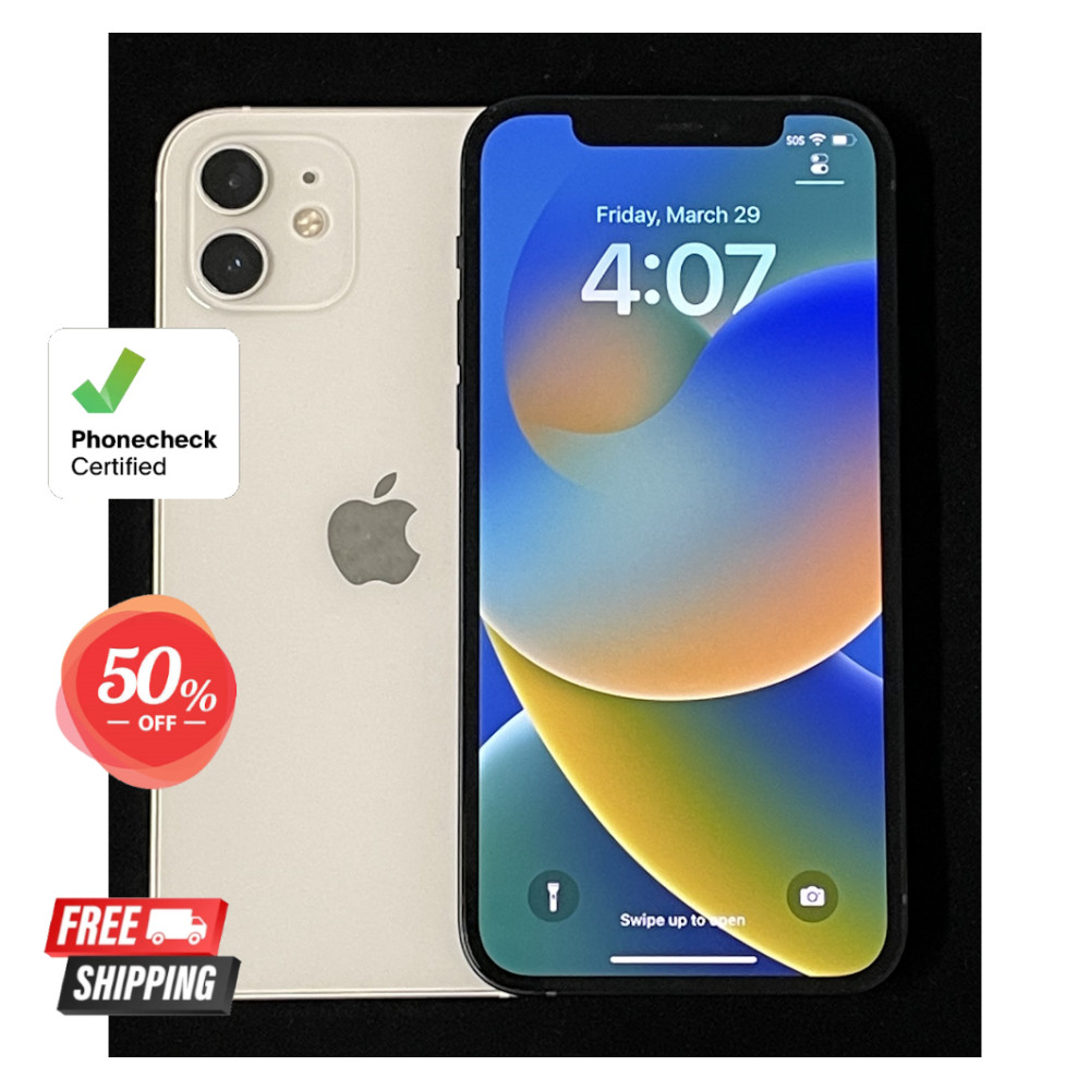 Apple iPhone 12 (64GB-128GB) Fully Unlocked Verizon T-Mobile AT&T Pristine 5G