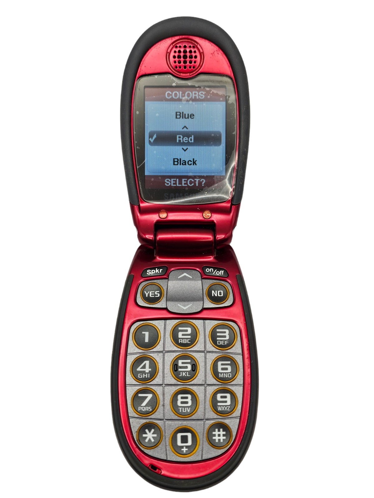 Samsung Jitterbug J SPH-A310 – Red ( GreatCall ) CDMA Flip Phone w/ Car Chager