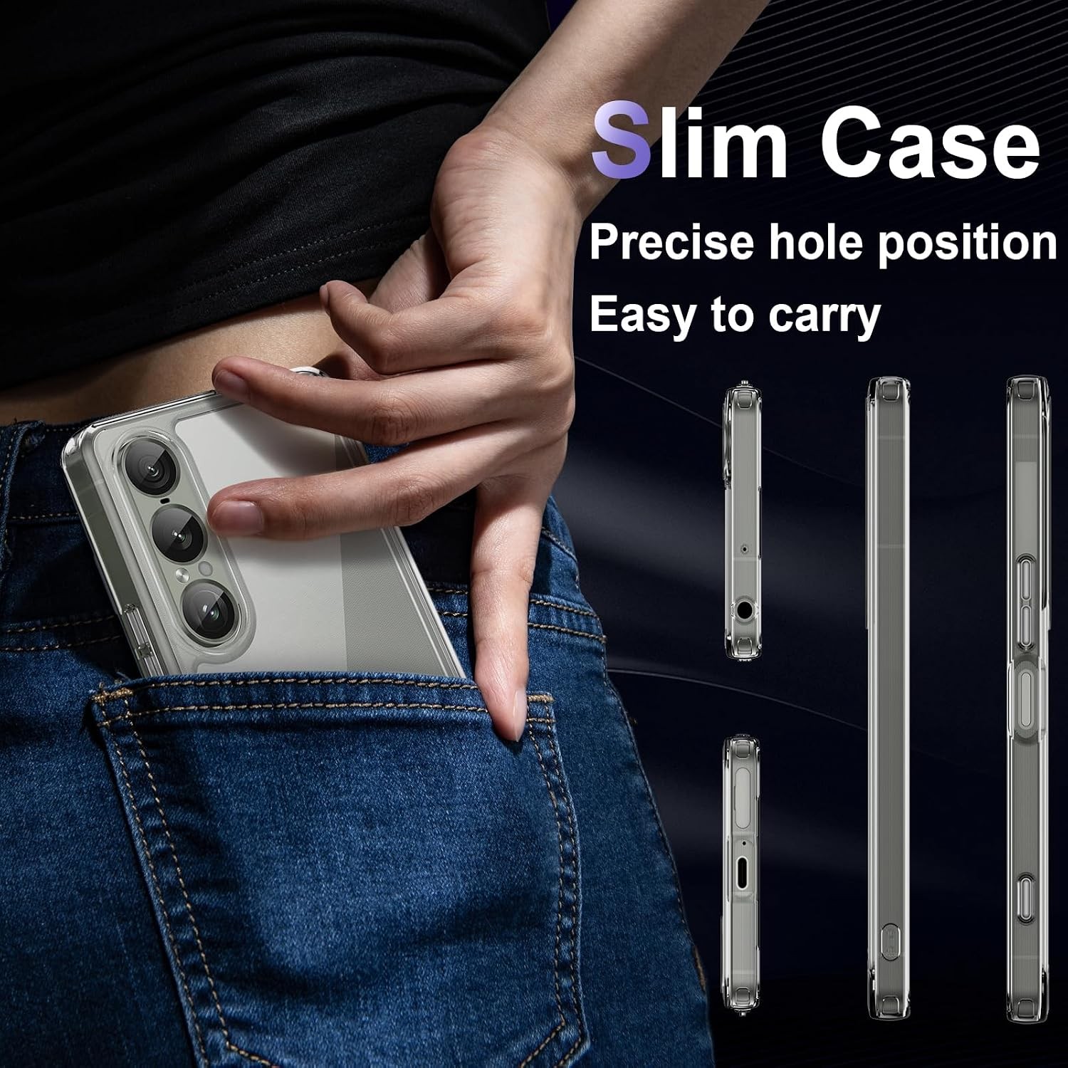 Case for Sony Xperia 1 VII, Anti-Scratch Hard PC Back, Shockproof Protective Cov