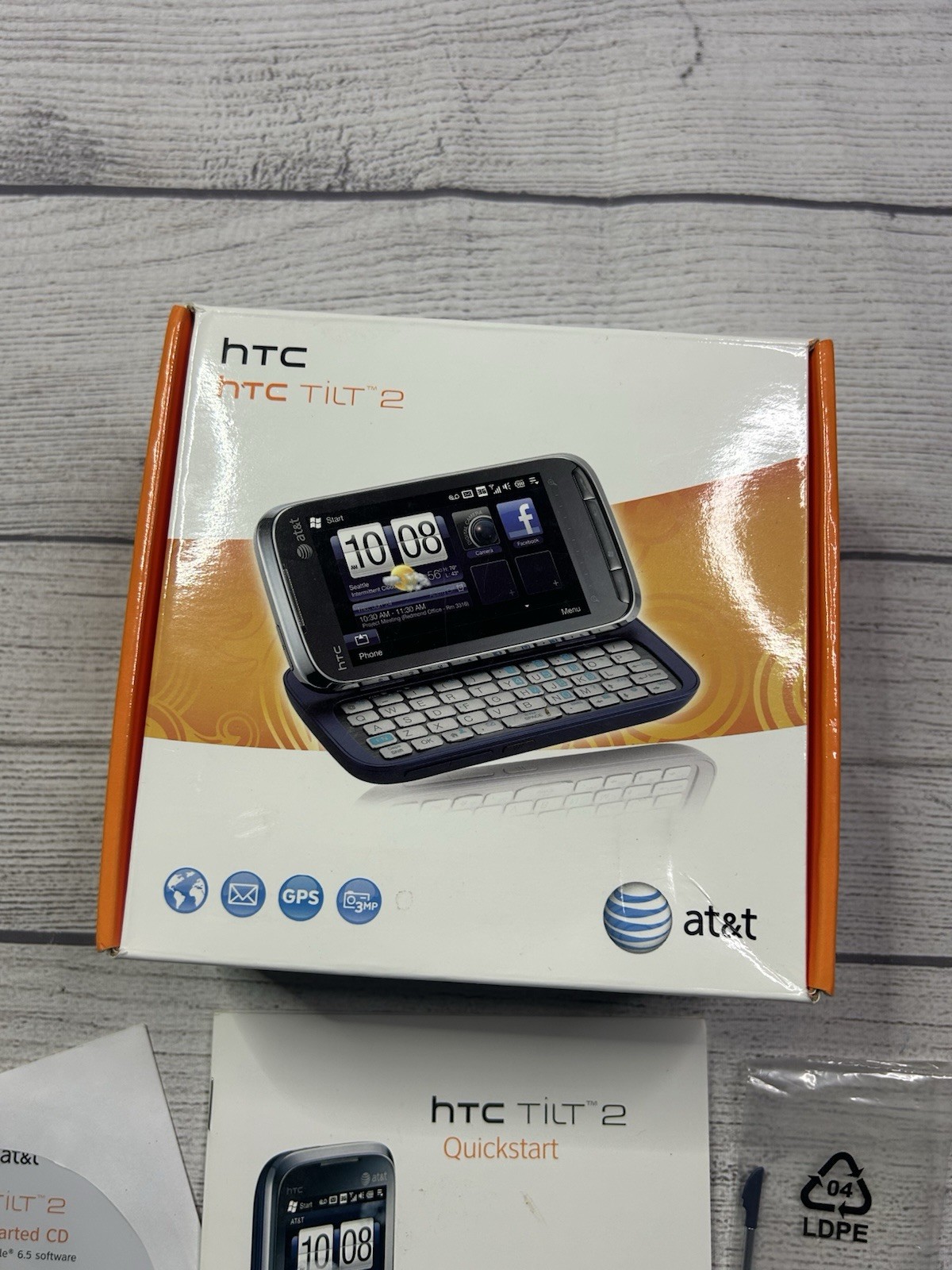 HTC Tilt 2 Black AT&T Lot of 2 Phones Parts Repair Windows