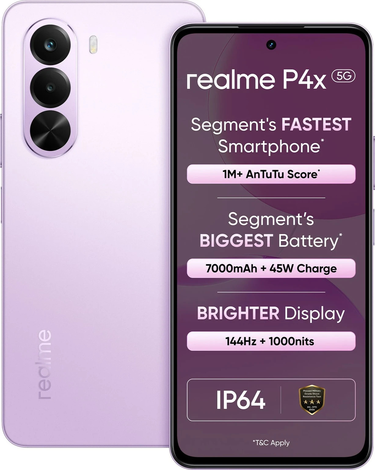 realme P4x 5G Pink 8GB RAM 128GB Factory Unlocked Global Version Smartphone