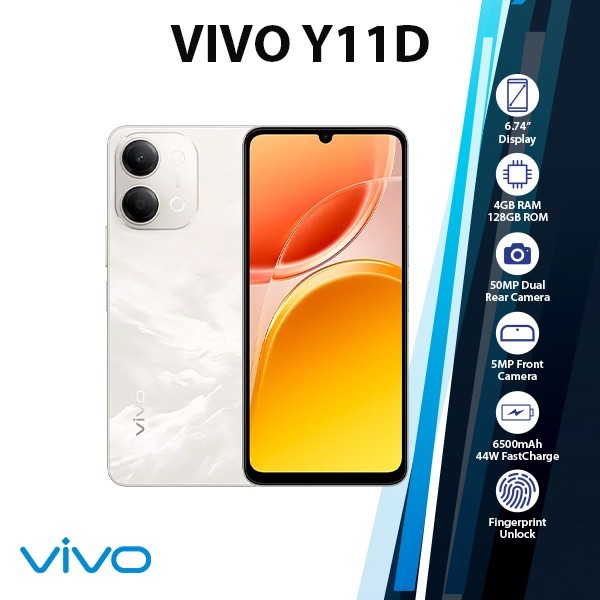 VIVO Y11D Android Cell Phone (4GB+128GB/PLATINUM/Dual SIM/Octa Core/Unlocked)