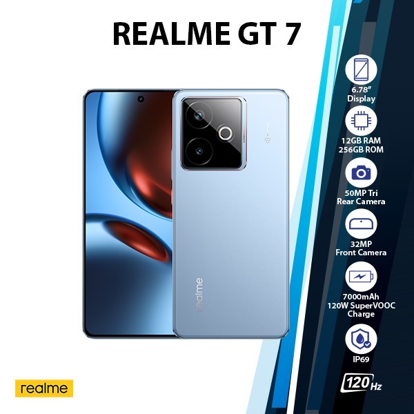 Realme GT 7 5G Android Cell Phone (BLUE/12GB+256GB/Dual SIM/Unlocked/Global)