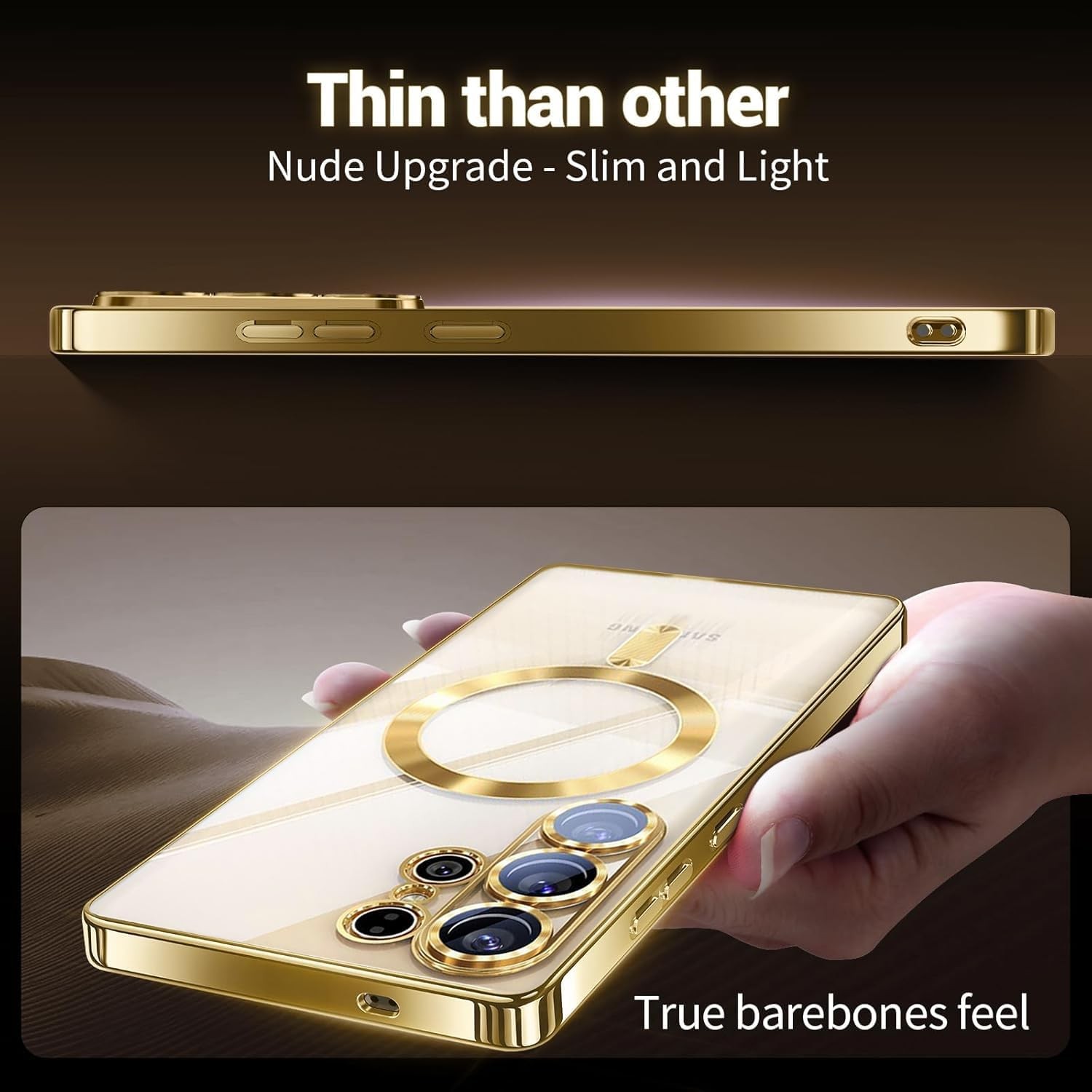 Magnetic Glossy Case for Samsung Galaxy S26 Ultra, Clear Luxury Shockproof Cover