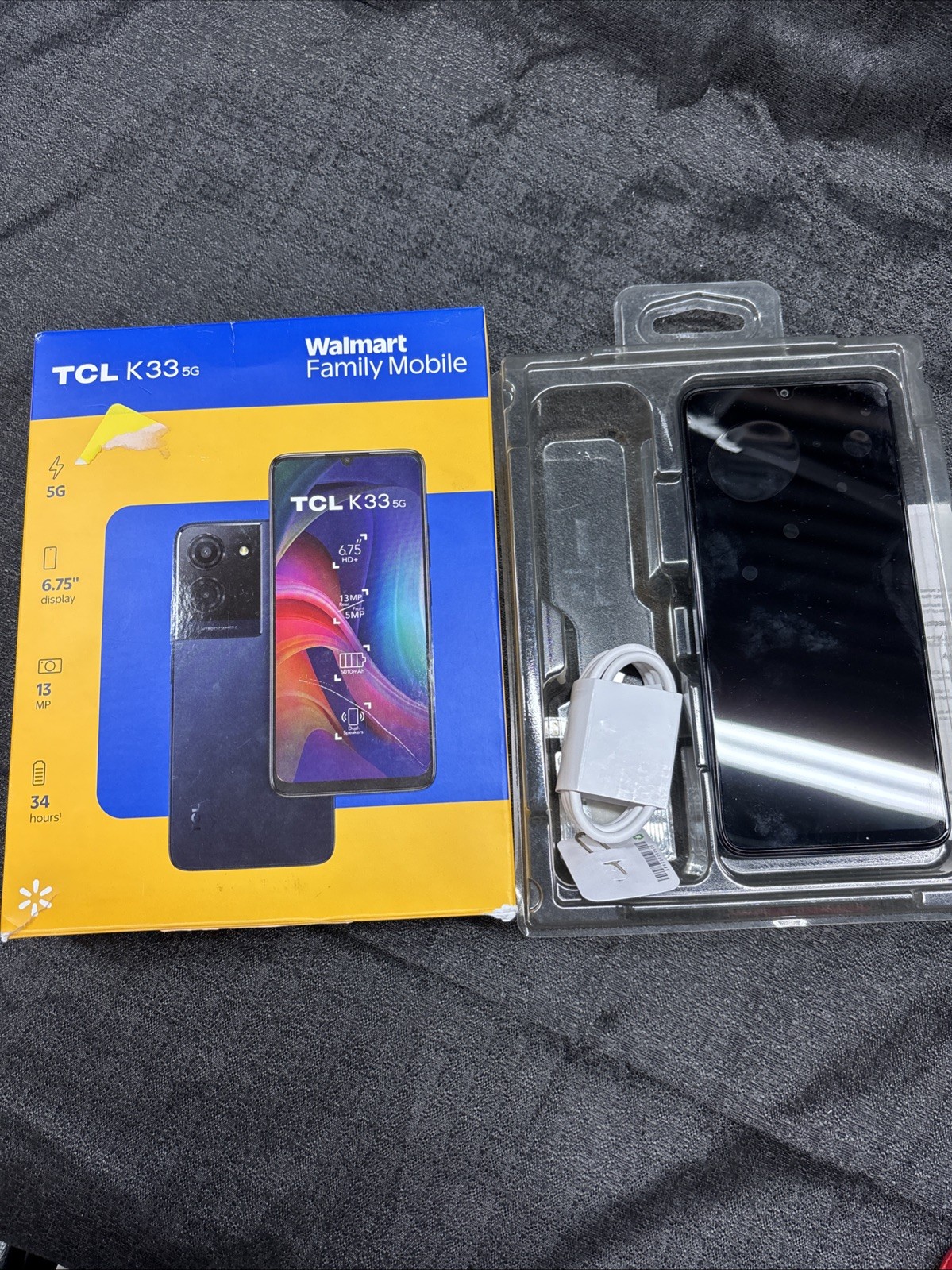 Walmart Family Mobile TCL K33 5G, 64GB, Space Gray, Prepaid Smartphone