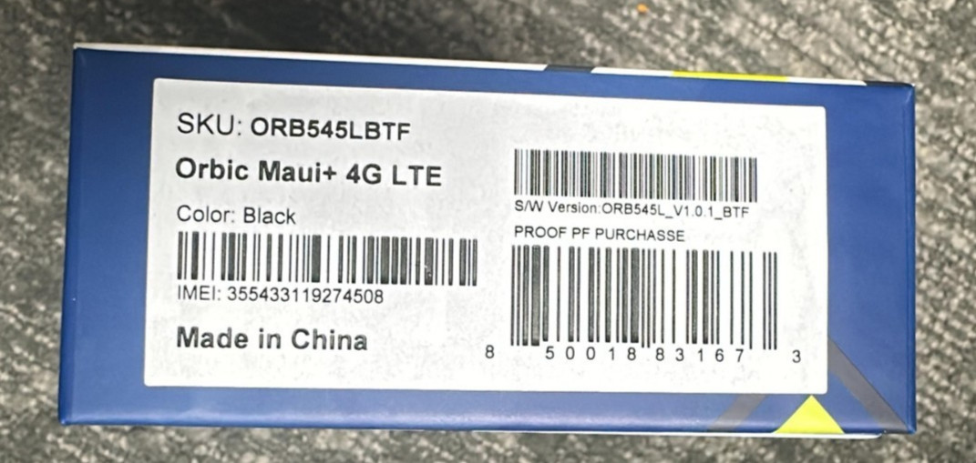 Orbic Maui+ ORB545LBTF 32GB Unlocked 4G LTE Black Smartphone