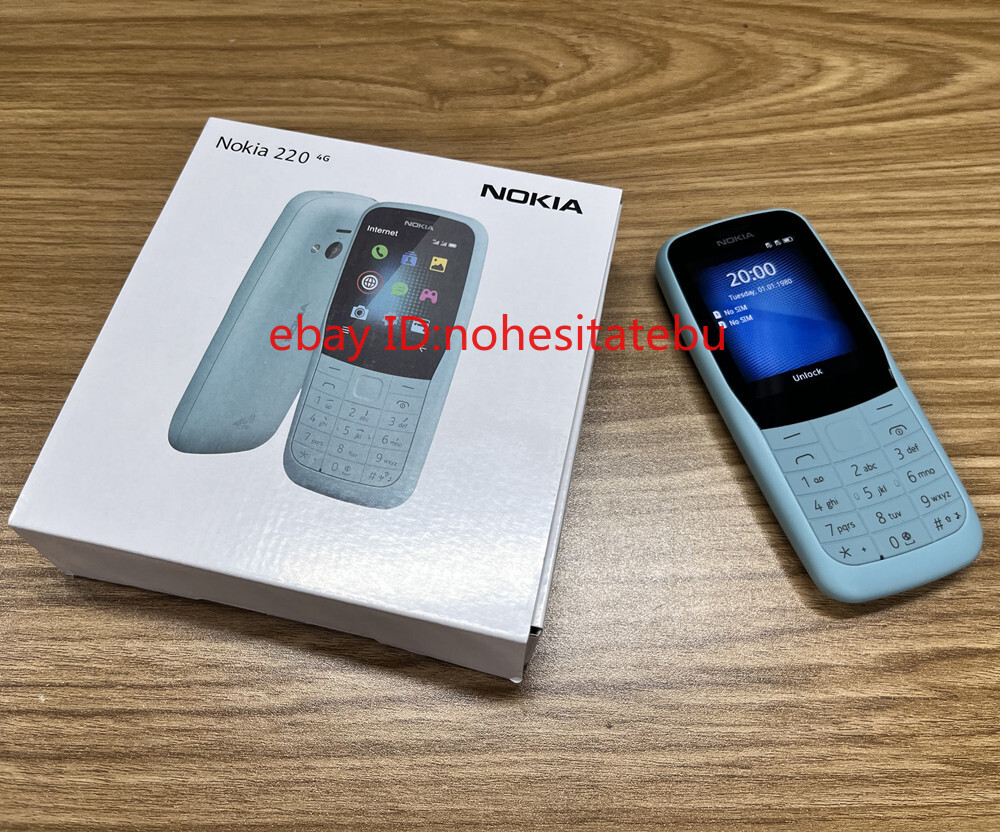 Nokia 220 4G FM radio Bluetooth 0.3MP 24MB 16MB RAM Unlocked cell Phone Dual SIM