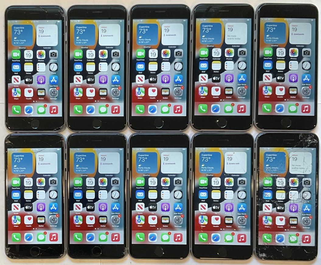 TEN USED GSM UNLOCKED APPLE iPhone 6S, 32GB A1688 MN1M2LL/A PHONES FOR REPAIR