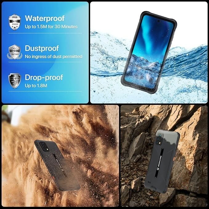 UMIDIGI Rugged Unlocked Cell Phones, Bison 2 PRO 8G+256GB, Rugged Smartphone