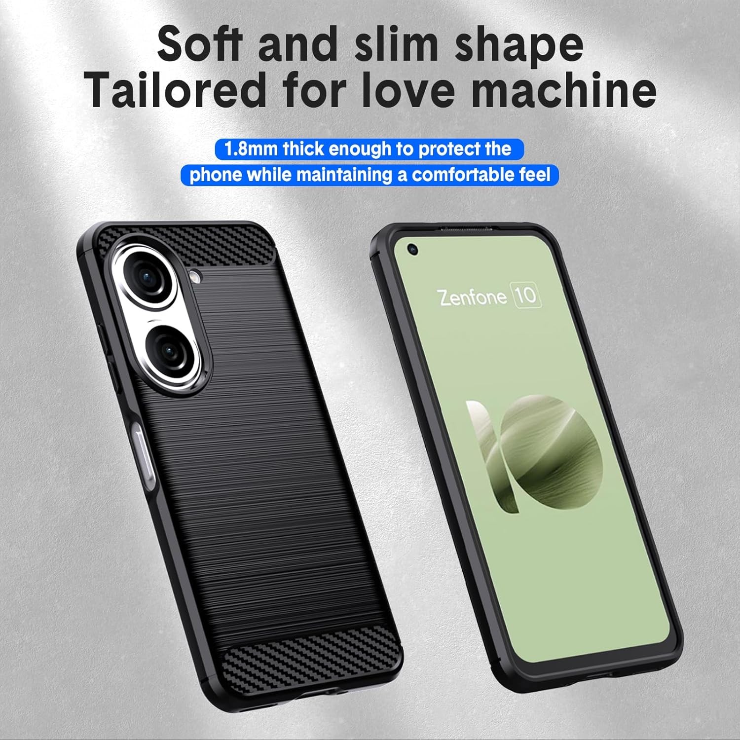 Zenfone 10/9 Case, Flexible TPU with Brushed Texture & Anti-Slip Shockproof Bump