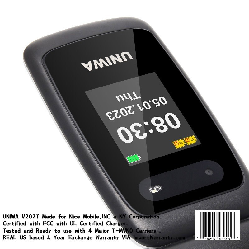 Unlocked 4G Flip Phone With house brand 10,000 MIN / 1000 Text Annual Plan