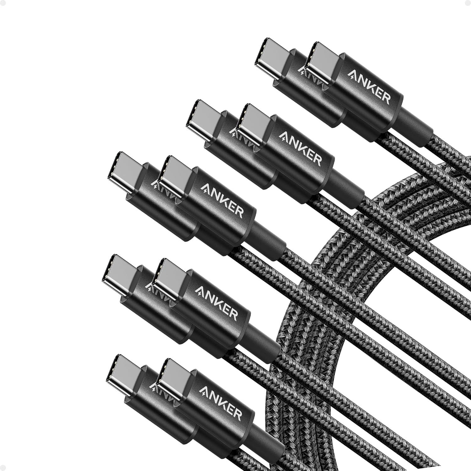 5 Pack 6 FT Fast Charging Cable Type-C 60W for iPad mini 6, iPhone 17