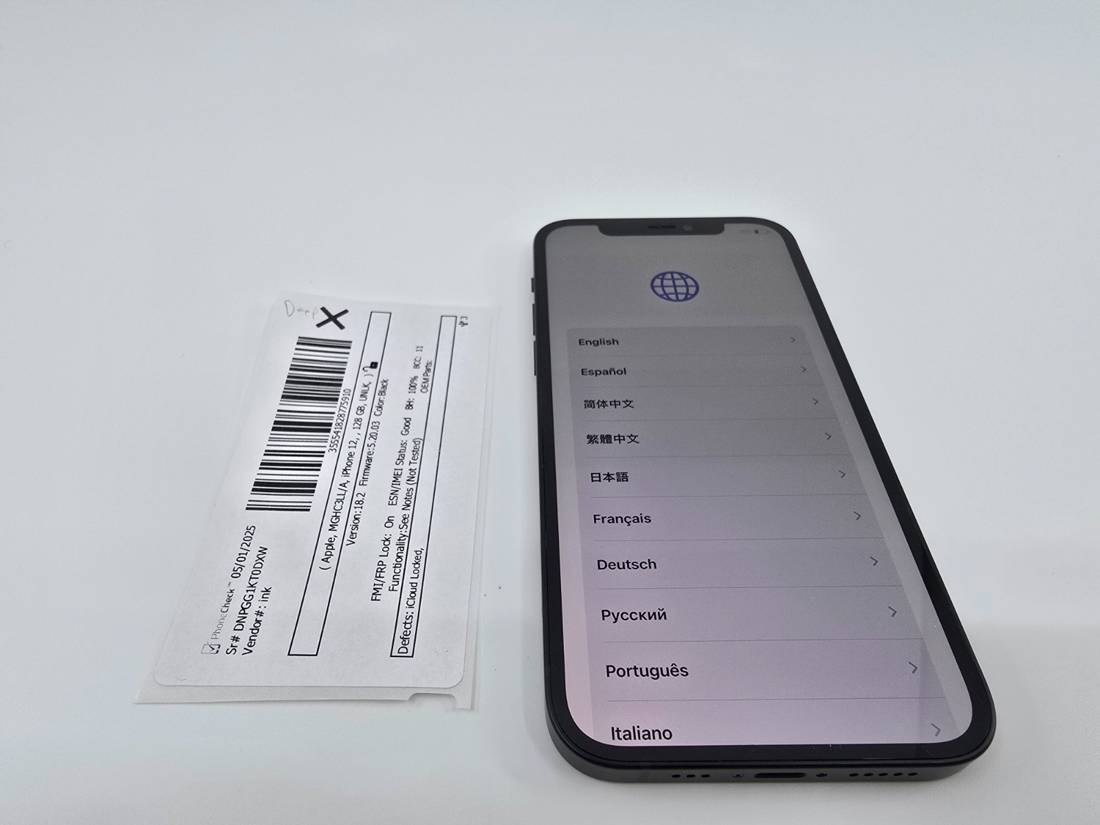 Parts/Repair: Apple iPhone 12 128GB Black No Sim Restrictions Good Screen