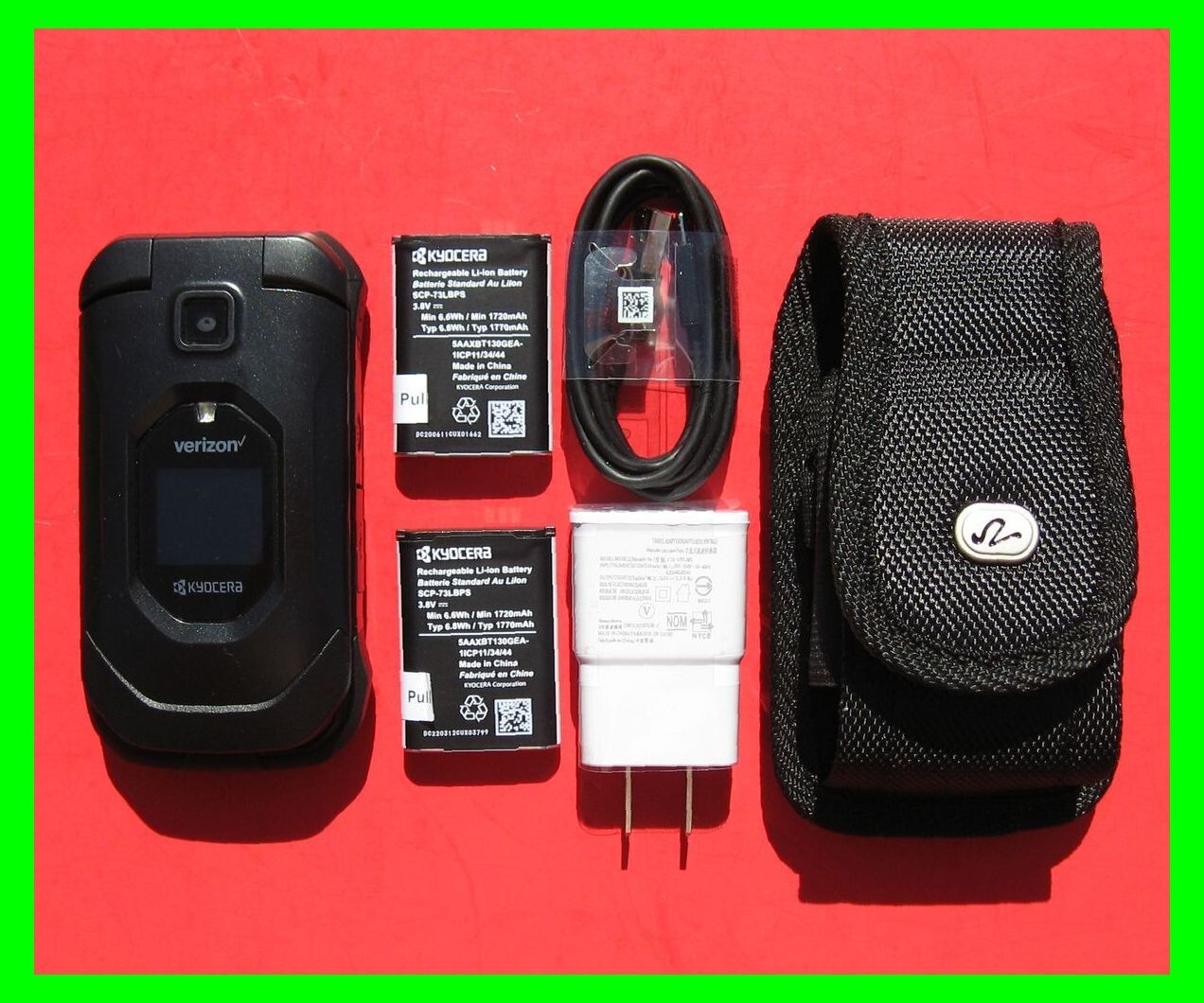 Kyocera DuraXV Extreme E4810 16GB Clear-Voice Verizon 4G Camera Flip Phone *Mint