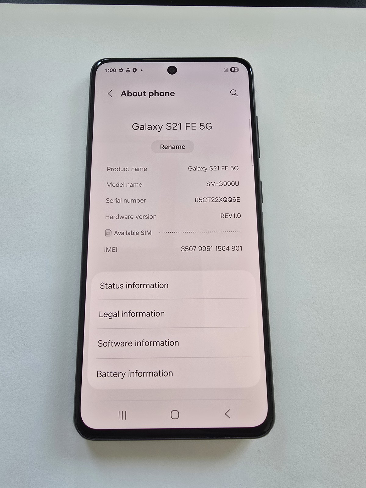 UNLOCKED – Samsung Galaxy S21 FE 5G SM-G990U 128GB Graphite- Excellent