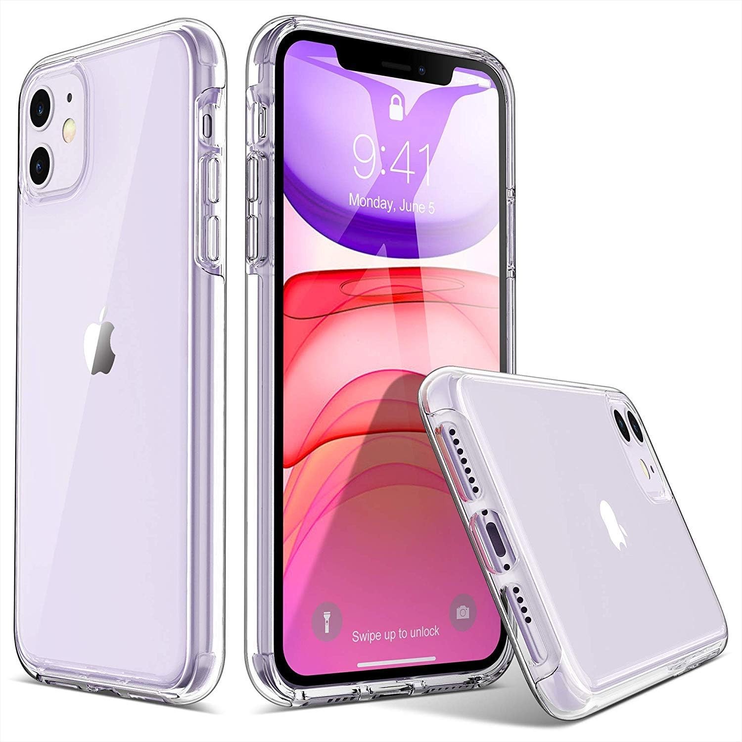 Clear Case for iPhone 11 6.1-Inch 2019, Transparent Thin Slim Protective Cover
