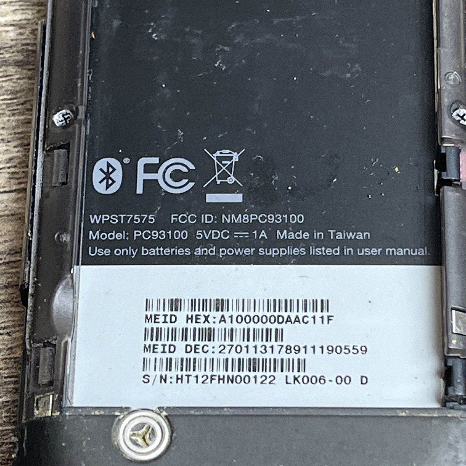 HTC PC93100-Black/Silver-3 inch-screen ⚠️NO BATTERY⚠️