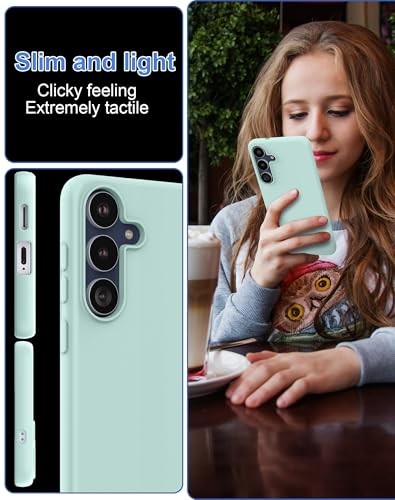 Silicone Case for Samsung Galaxy S25 FE 2025 (Light Cyan) Shockproof Microfiber