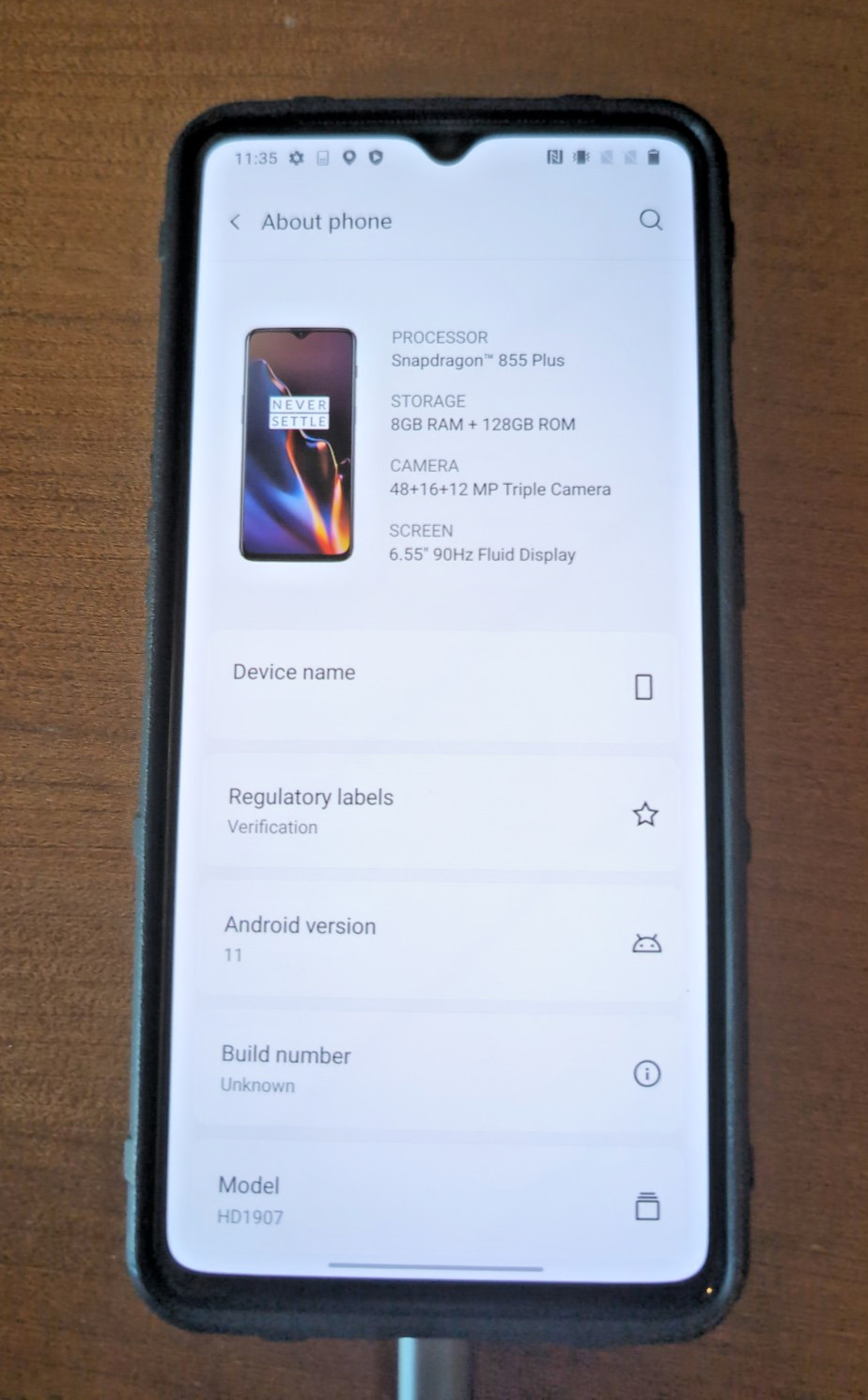 OnePlus 7T 128GB Unlocked, Very Good Condition, Good Battery, Missing SIM tray
