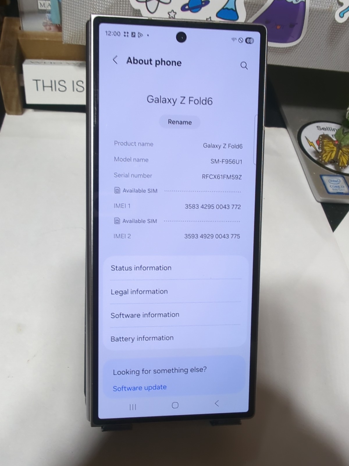 ⚠️READ⚠️ Samsung Galaxy Z Fold6 1024GB silver, Factory Unlocked SM-F956U1 #61316