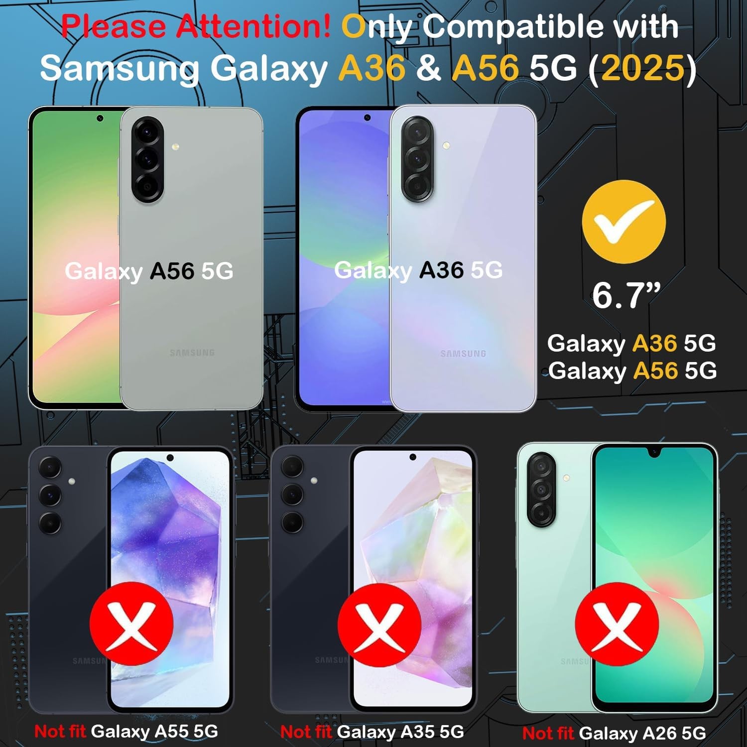 Mint Green Phone Case with HD Screen Protector for Samsung Galaxy A36/A56 5G