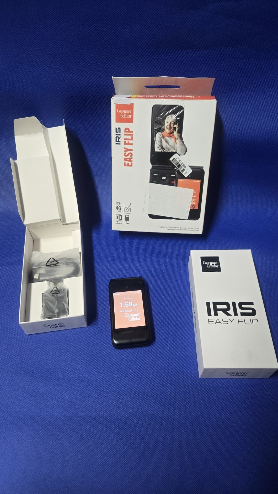 Consumer Cellular Iris Easy Flip (8GB) – Steel Gray -OPEN BOX