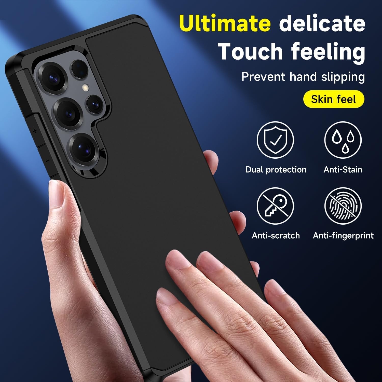 Samsung Galaxy S25 Ultra Phone Case with Tempered Glass Screen Protector and Len
