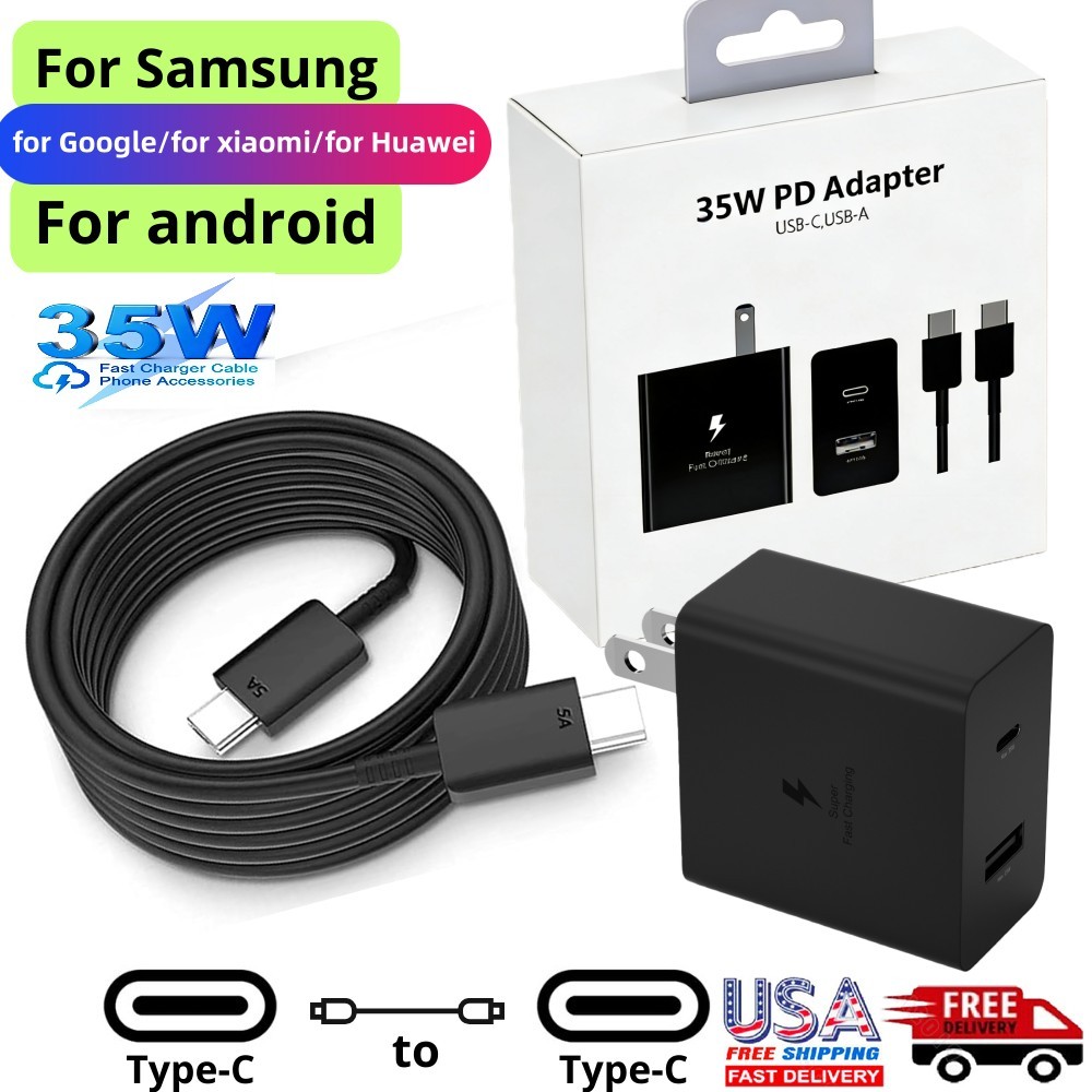Cables Super 35W PD Power Adapter Wall Charger For Samsung S20- S25 for Google