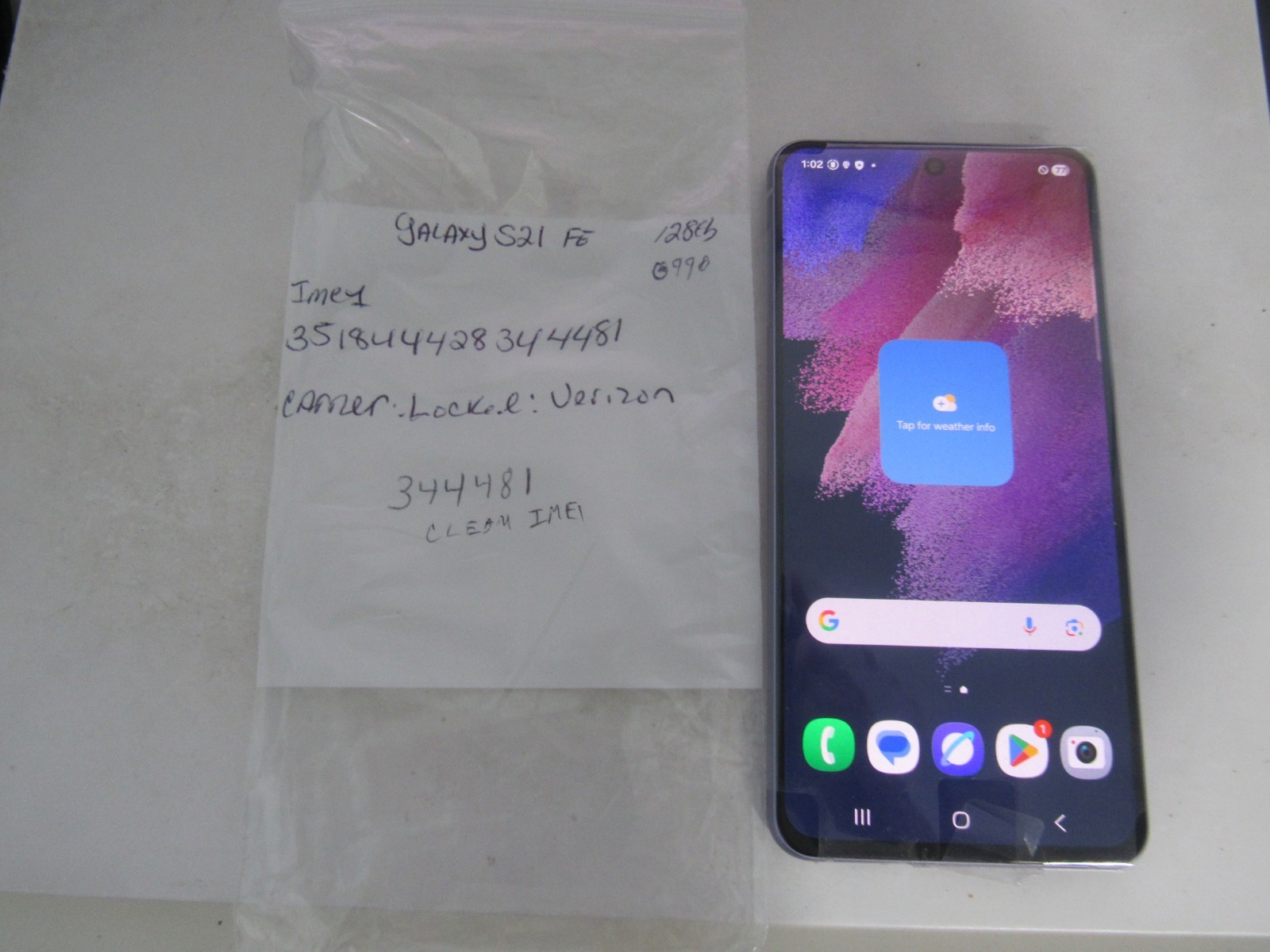 Samsung Galaxy S21 Fe 128GB Purple Verizon Clean IMEI