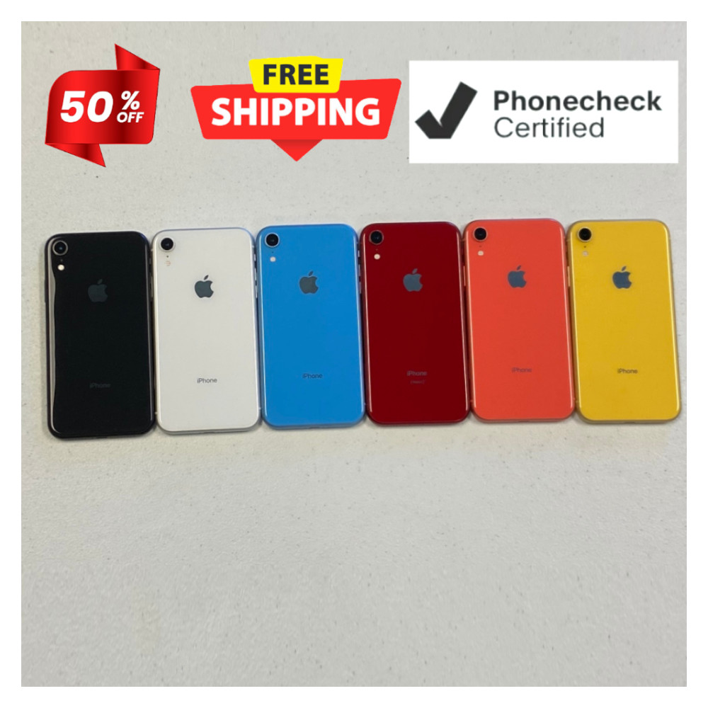Apple iPhone XR 64GB – Unlocked, Verizon, AT&T, T-Mobile – Black, Red, Coral