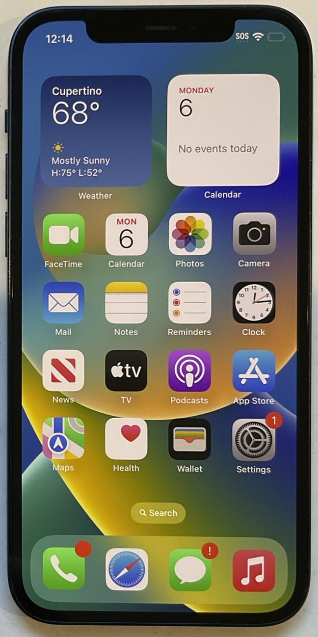 NICE BLUE GSM UNLOCKED iPhone 12, 128GB A2172 MGEV3LL/A SCRATCH FREE SCREEN