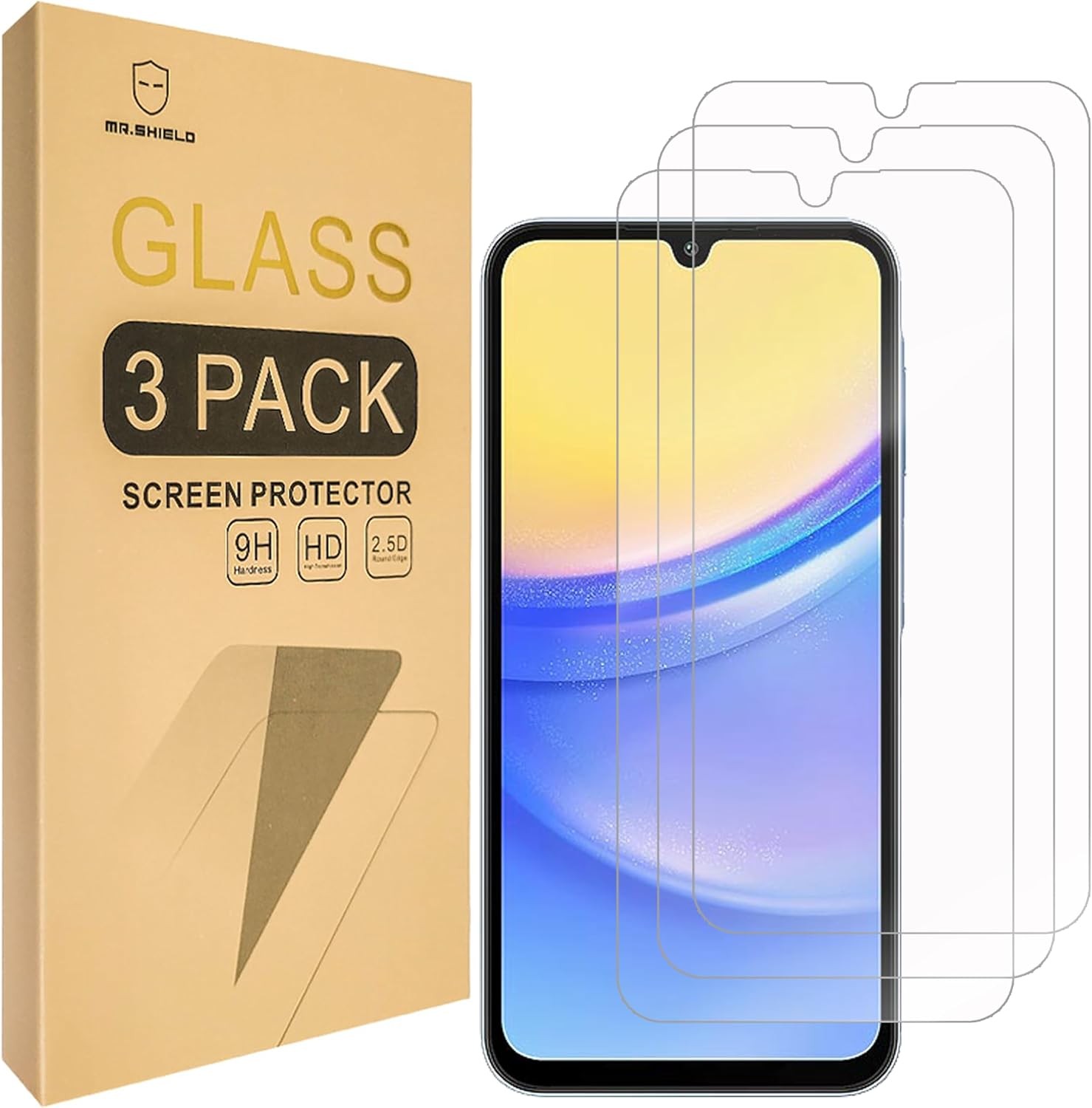 Tempered Glass Screen Protectors 3-Pack for Samsung Galaxy A16 4G & 5G – 9H Hard