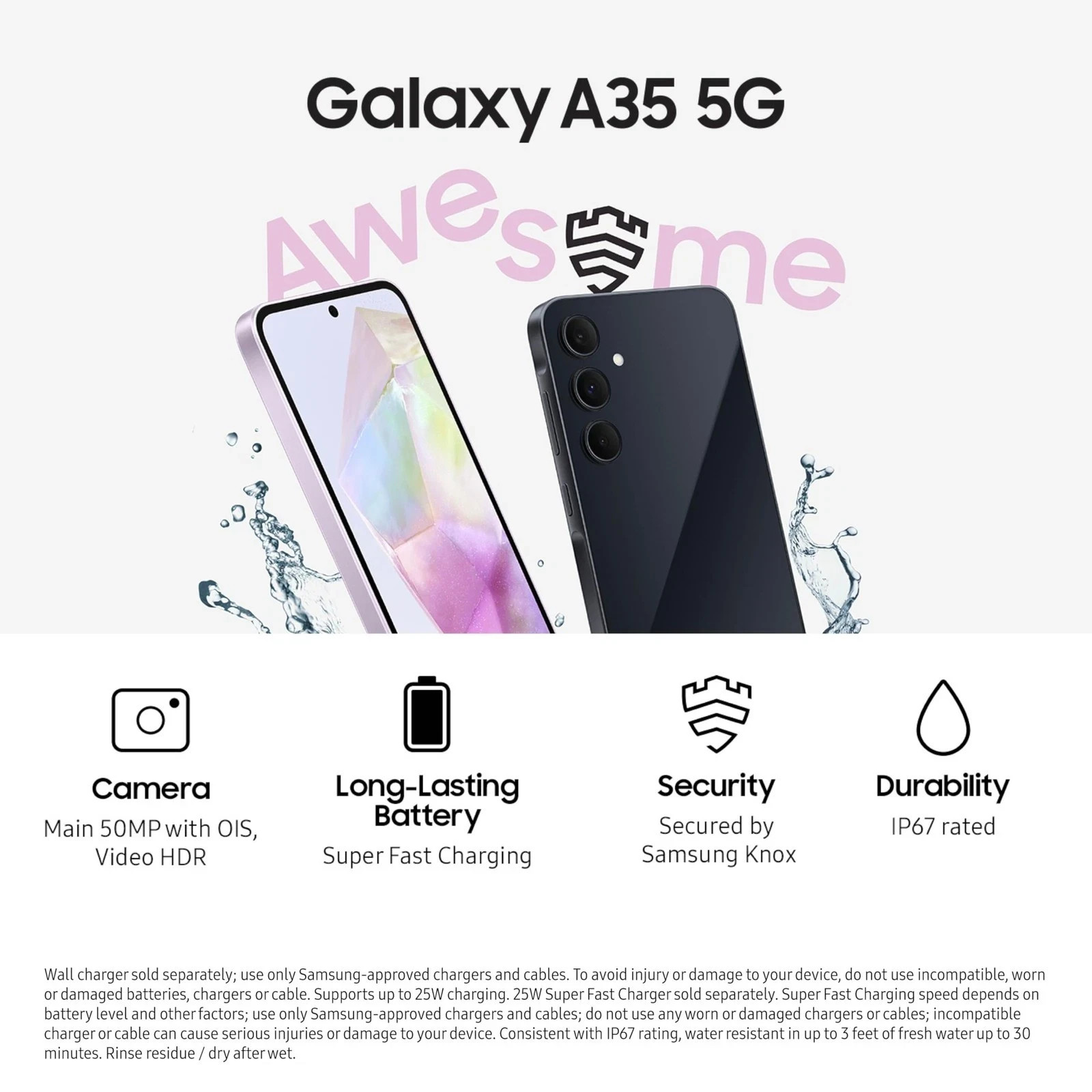 BRAND NEW & FACTORY SEALED Samsung Galaxy A35 5G – 128GB -Awesome Navy Factory
