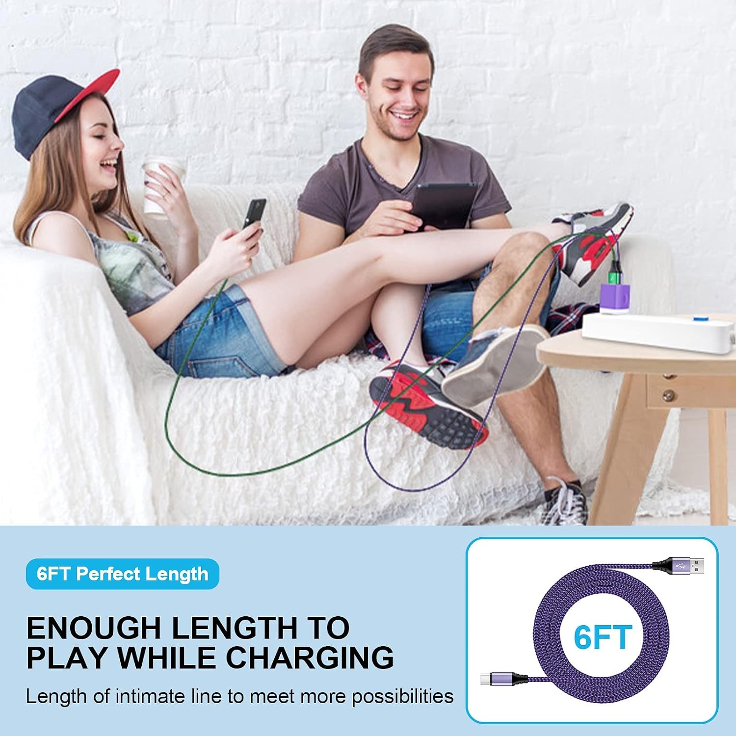 2 Pack 25W USB-C Fast Charger Wall Charger for Samsung Galaxy A14 A54 6Ft
