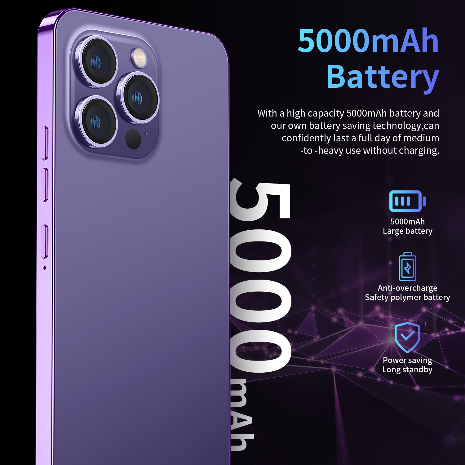 16 Pro Max 5G 128GB Unlocked Cell Phone Smartphone Android Cheap Phone 5000mAh