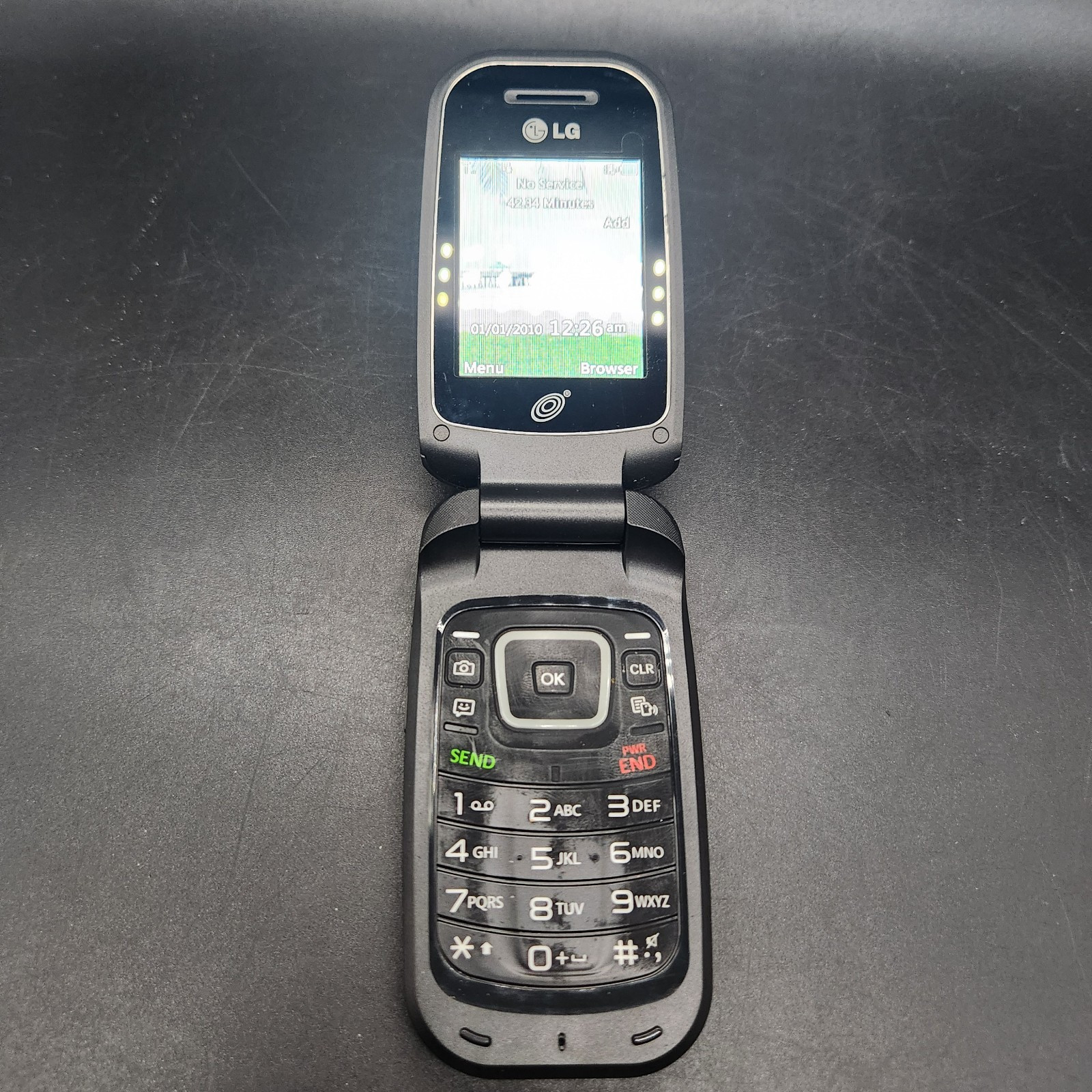 LG Verizon LG440G Gunmetal Cellular Flip Phone Vintage