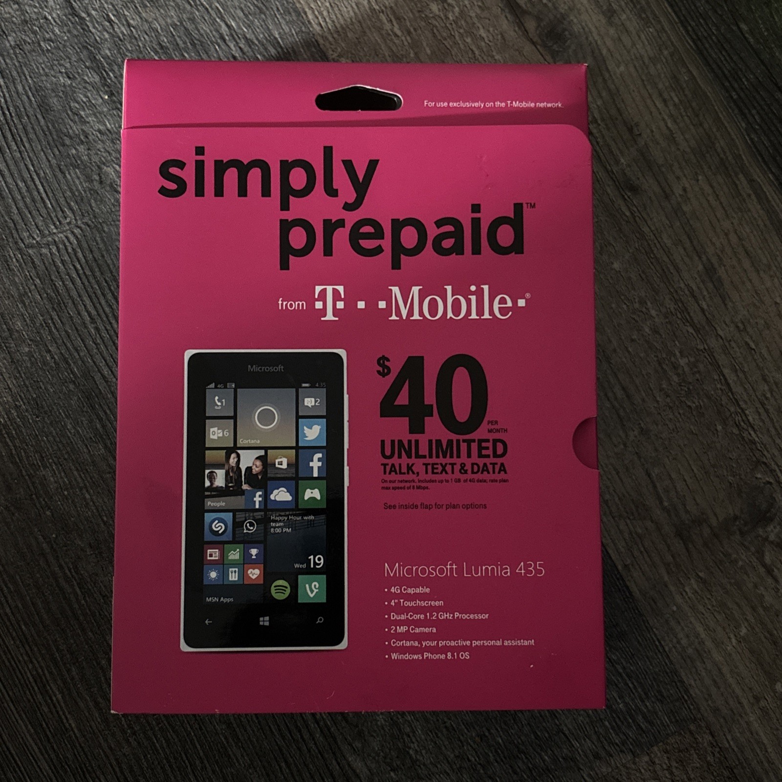 BRAND NEW SEALED IN FACTORY BOX Microsoft Lumia 435 Phone New T Mobile,WINDOWS