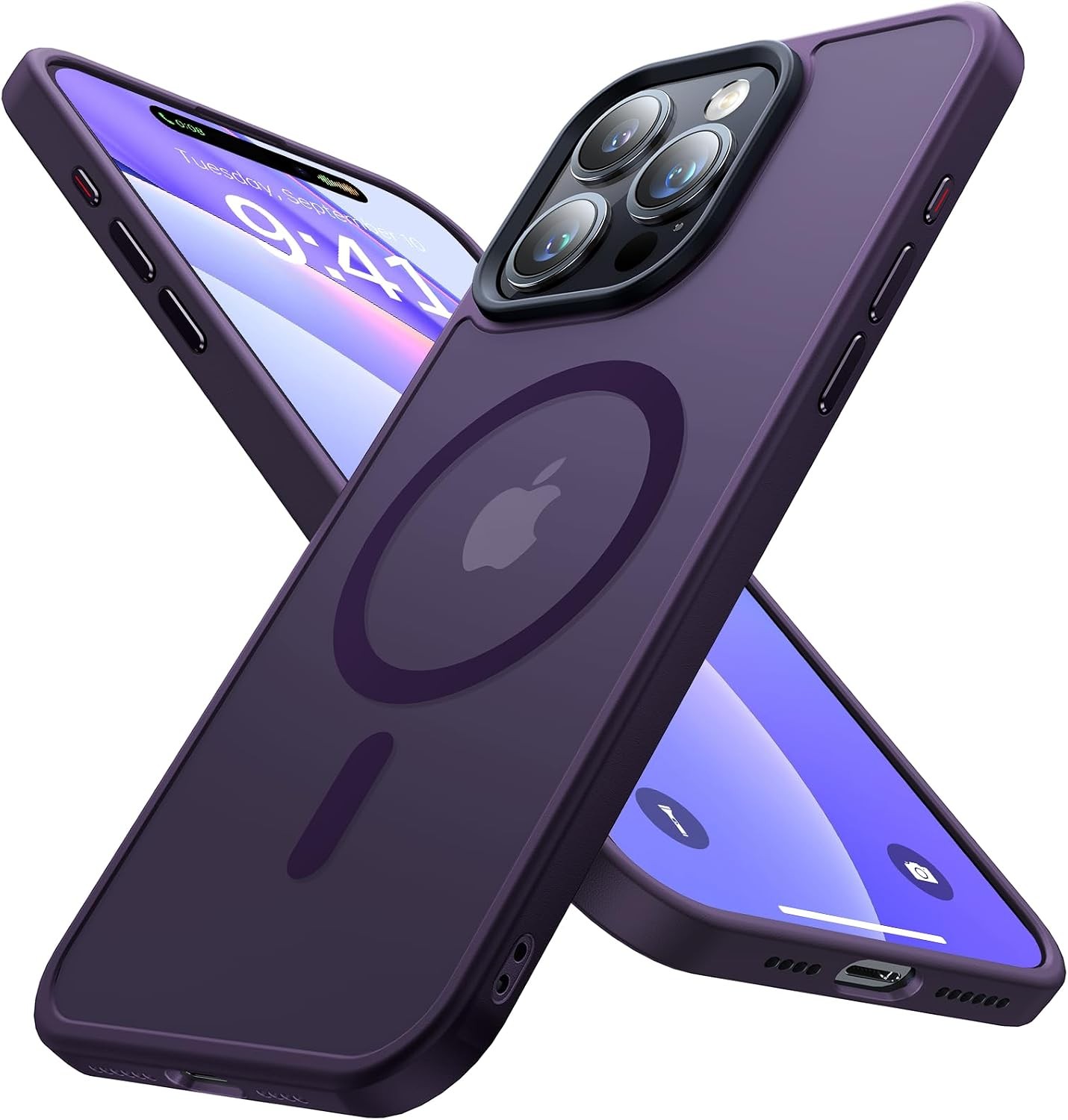 Magnetic for iPhone 13 Pro Max Case, Shockproof Protective Translucent Matte Cov