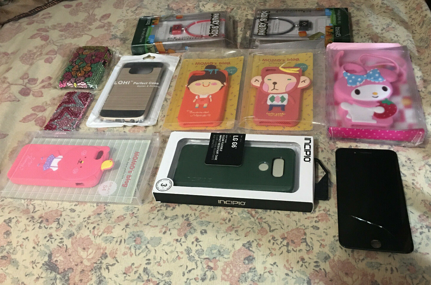Rare Lot of iphone 7plus part, SE, lg g6 s4 x accessorys ETC read