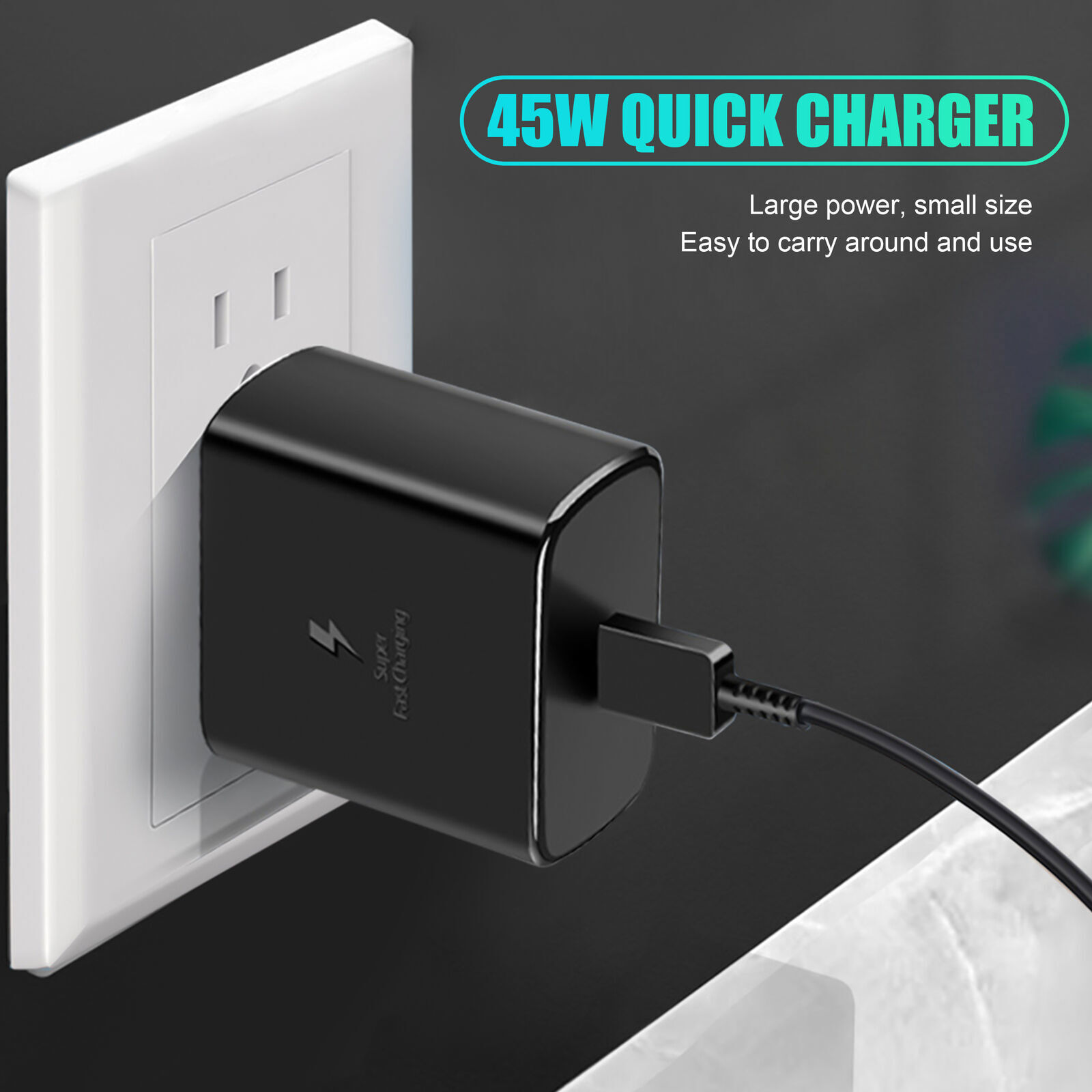 45w Super Fast Wall Charger + 6FT Type C Cable For Samsung Galaxy S25 S24 S23 22